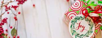Colorful Christmas Gift with Card Facebook Cover Photo
