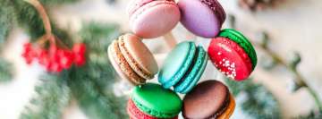 Colorful Christmas Macarons Facebook background TimeLine Cover