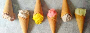 Colorful Ice Cream on Cones Facebook Cover