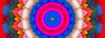 Colorful Rainbow Flower Mandala Art Facebook Cover Photo
