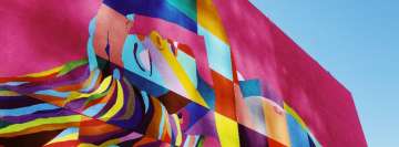 Colorful Woman Street Wall Art Facebook Cover Photo