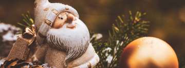 Dwarf Santa in White Christmas Display Facebook Wall Image