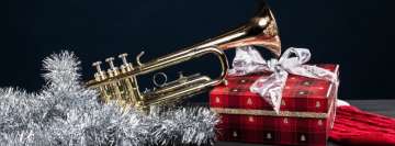 Festive Christmas Trumpet Facebook Cover Photo