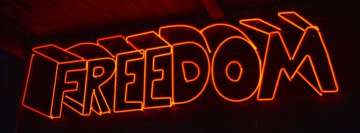 Freedom Orange Neon Light Sign Facebook Cover Photo