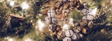 Gold Christmas Bell Ornament Facebook Cover Photo