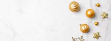 Gold Glittered Christmas Ornament Facebook Cover Photo