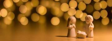 Gold Lights and Christmas Ornaments Facebook Cover Photo
