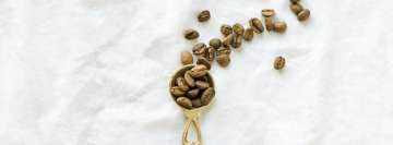 Gold Roasted Coffee Beans and Spoon Facebook Cover Photo
