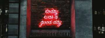 Good Day Red Neon Light Sign Facebook Cover Photo
