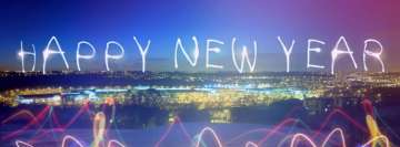 Happy New Year Written in The Sky Facebook Cover Photo