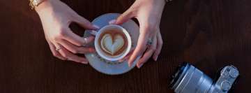 Heart Latte Art Coffee Facebook Cover Photo