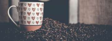 Heart Mug and Coffee Beans Facebook Cover Photo