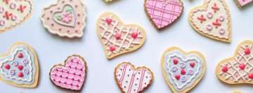 Herzförmige Valentinskekse Facebook Cover-bild