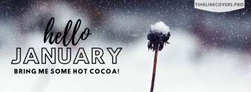 Hello January Month Full of Snow Winter Facebook Cover-ups