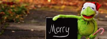 Kermit The Frog on His Christmas Holiday Facebook Cover Photo