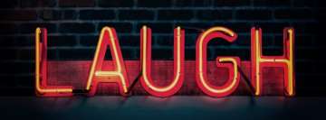 Laugh Red Neon Light Sign Facebook Cover Photo