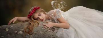 Little Angel Child with Rose Wreath in Hair Facebook Cover-ups