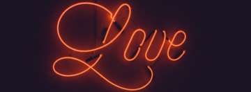 Love Red Neon Light Sign Facebook Wall Image