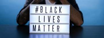 Man Behind a Black Lives Matter Sign Facebook Cover