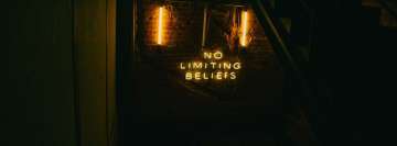 No Limiting Beliefs Yellow Neon Light Sign Facebook Cover Photo