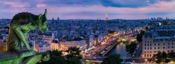 Notre-Dame-Statue Paris Facebook Cover-bild