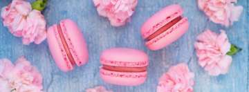 Pink Macarons and Flowers Facebook Cover Photo