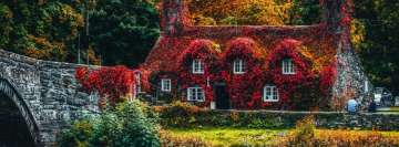 Red House in Fall Facebook Cover Photo