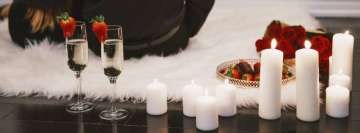 Romantic Date and Couple Champagne Glasses Facebook Cover Photo