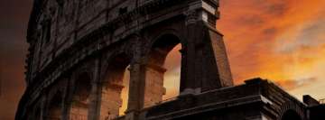 Coucher de soleil sur le Colisée de Rome Photo de couverture Facebook