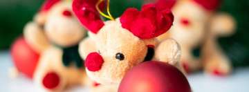 Rudolph Fluffy Christmas Stuffed Toy Facebook Cover Photo
