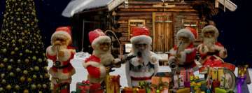 Santa Claus Band Playing Instruments Facebook background TimeLine Cover