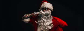 Santa Claus Carries His Gift Bag Facebook Cover Photo