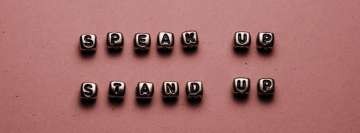 Speak Up Stand Up Word Beads Facebook Cover Photo