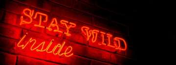 Stay Wild Inside Neon Light Sign Facebook Cover Photo