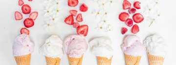 Strawberry Ice Cream Cones Facebook Cover Photo