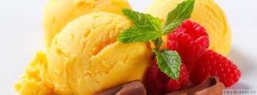 Tasty Ice Cream with Raspberry