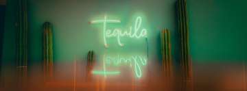Tequila Neon Light Sign Facebook Cover Photo