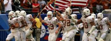 Texas Football Team Marching with The American Flags Facebook Cover Photo