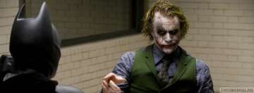 Der Dark Knight Joker zeigt auf Batman Fb-Cover