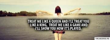 Treat Me Like a Queen Facebook Wall Image
