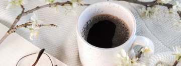 White Mug Coffee and Flower Facebook Cover Photo