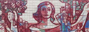Woman Holding a Rose Tiles Street Art Facebook background TimeLine Cover