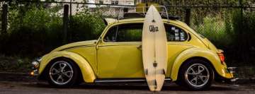 Yellow Car and Surfing Board Facebook Cover-ups