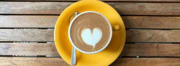 Yellow Mug Heart Latte Art