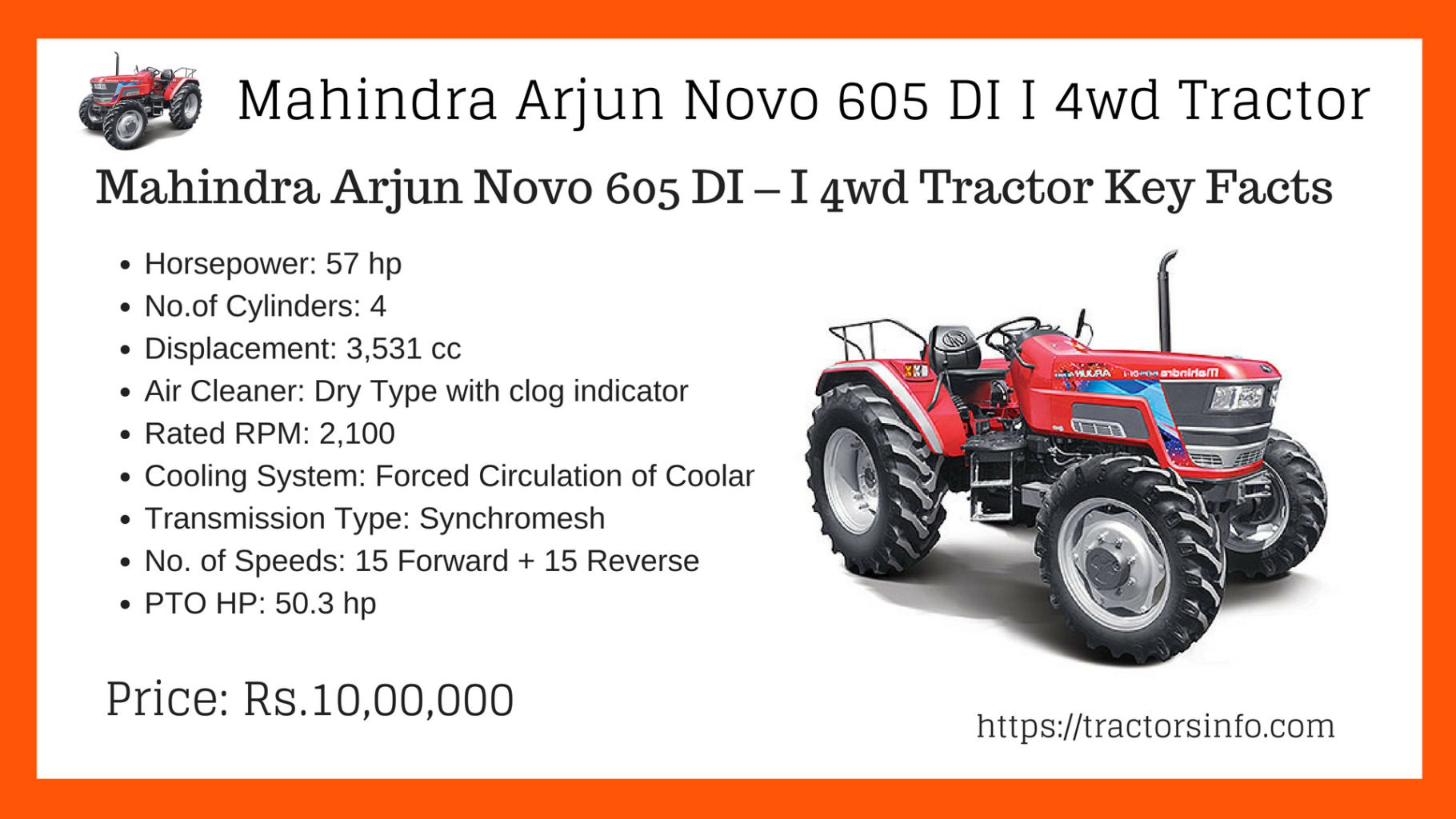 Mahindra Arjun Novo 605 DI – I 4wd Tractor
