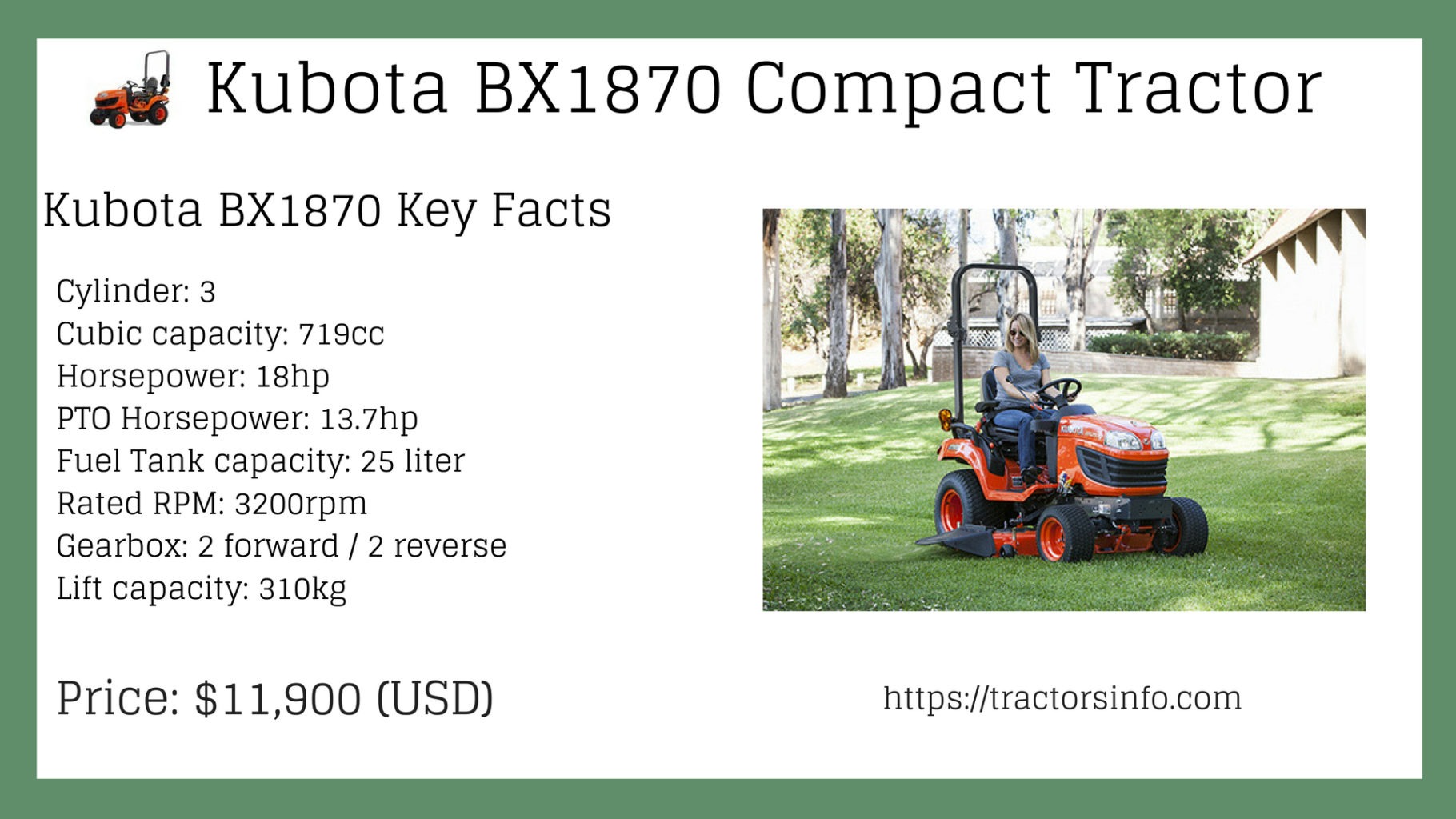 Kubota BX1870 compact tractor