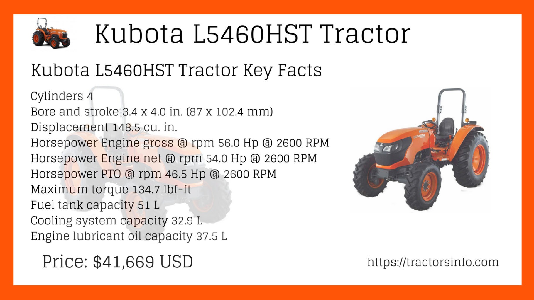 Kubota L5460HST Tractor