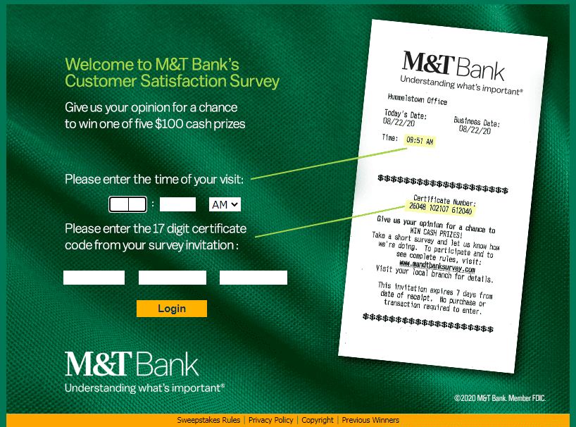 M&T Bank Guest Survey