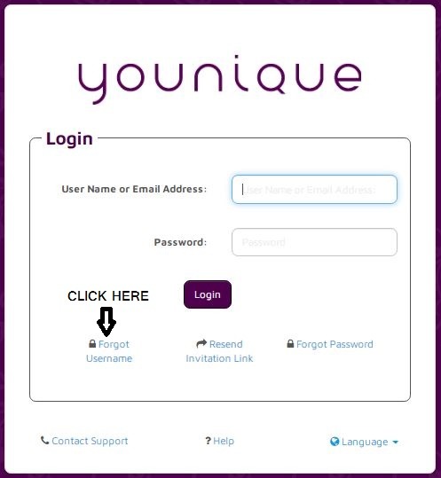 Younique Payquicker login forgot User Name 1