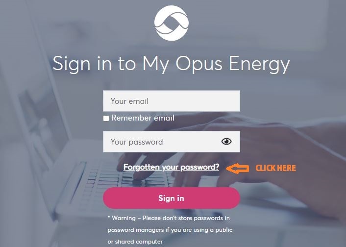 Opus Energy forgot password 1
